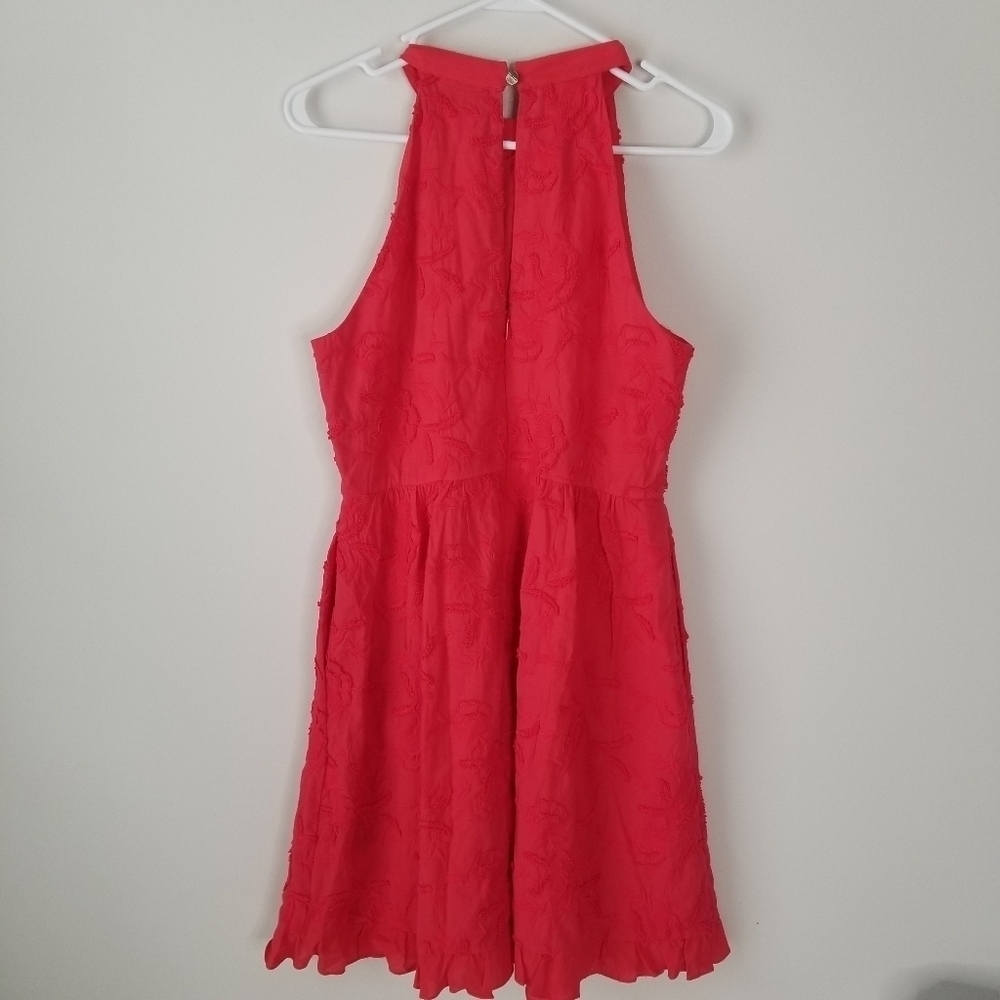 Ted Baker Lorene Halter Neck Fit & Flare Dress Red Size 3 Embroidered - Picture 7 of 16